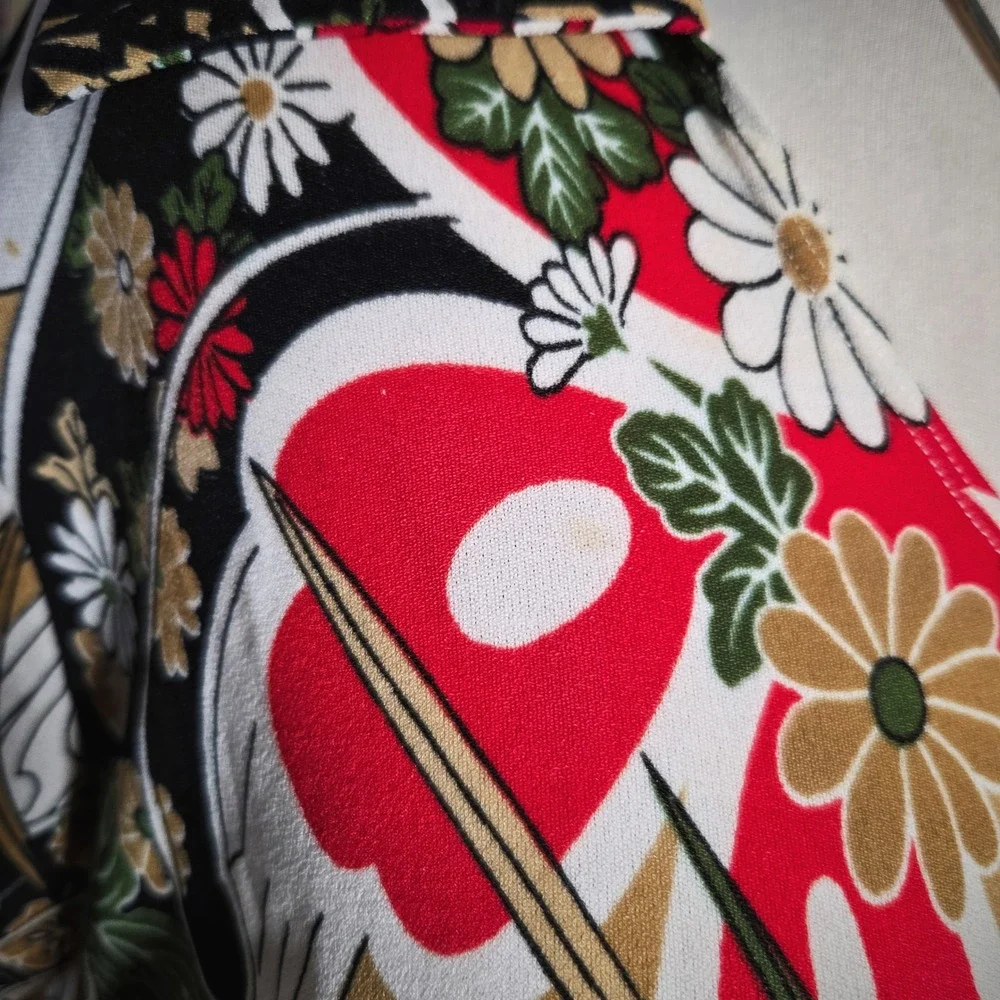 Vintage‎ 70s First Choice Of California Floral Short Sleeve Blouse Top Shirt